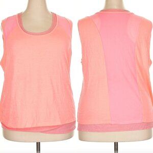 NEW NWT TANGERINE Active Layered Twofer Tank Top Neon Hot Pink Barbie Athleisure